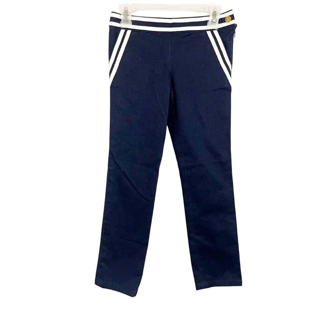 NEW Brooks Brothers Dark Wash Denim White Trim Pants Nautical Preppy Kids Size 6